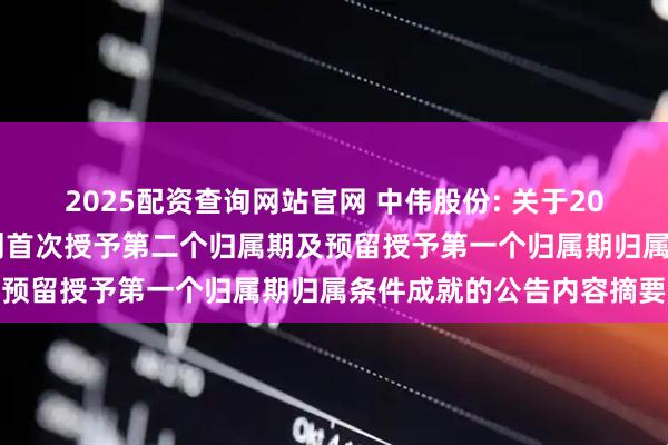 2025配资查询网站官网 中伟股份: 关于2023年限制性股票激励计划首次授予第二个归属期及预留授予第一个归属期归属条件成就的公告内容摘要
